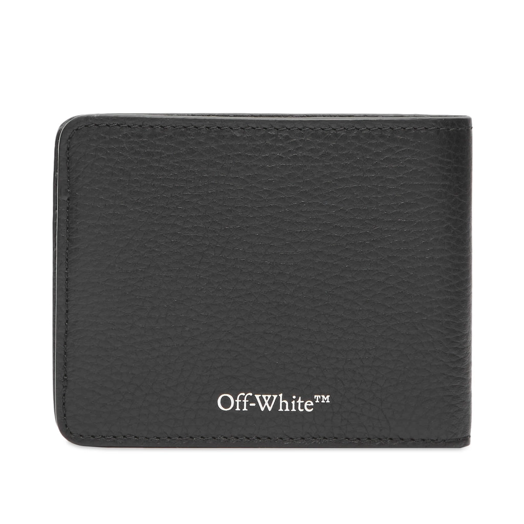 Off White Men's Chevron Bifold Leather Wallet Black